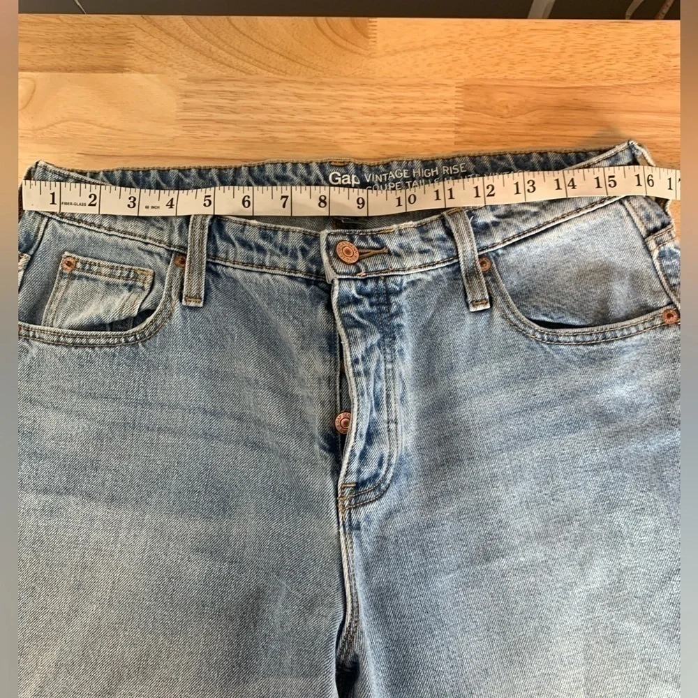GAP Vintage High Rise Raw Hem Jeans Size 10 - Picture 10 of 11